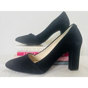 Cole Haan Kinslee Black Suede Slip On Round Toe Dressy Pumps Heels Shoes‎ Size 8